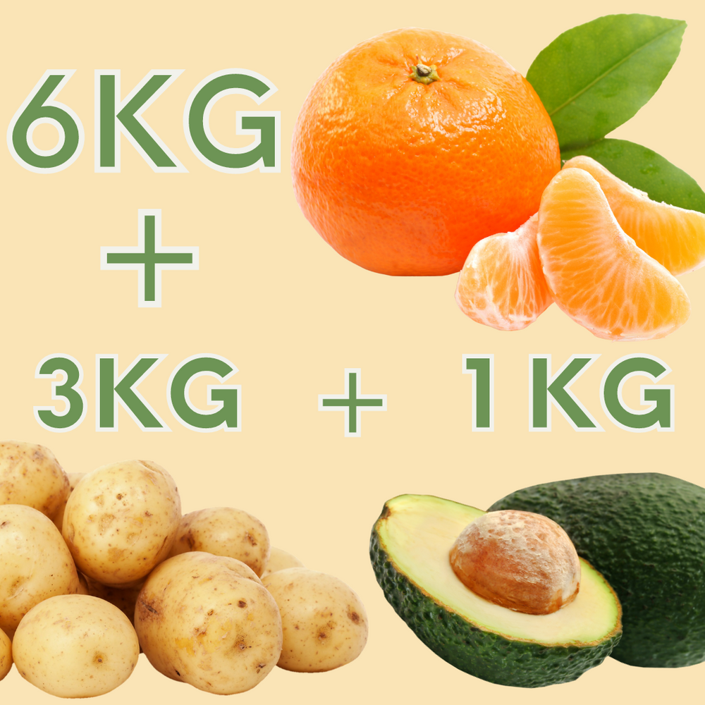 6 Kg Mandarinas + 3 Kg patatas + 1 k Aguacate