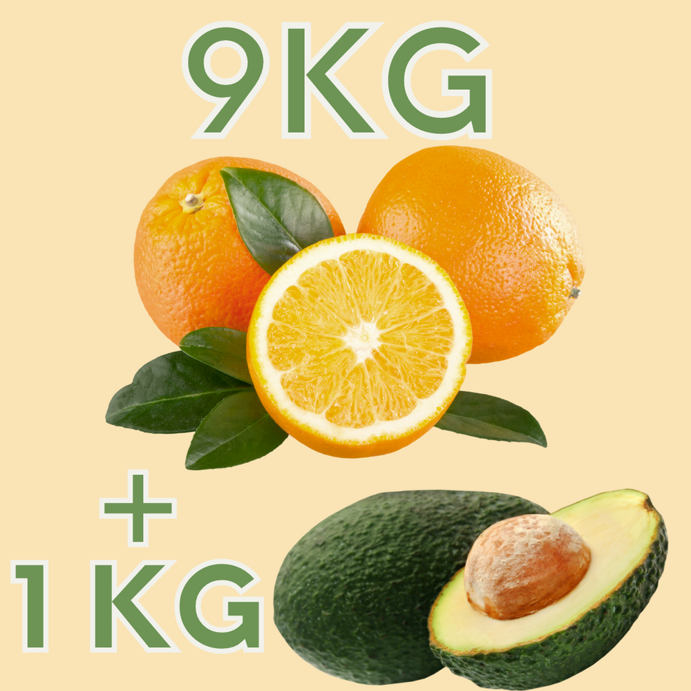 9 Kg Naranja de zumo + 1 Kg Aguacate