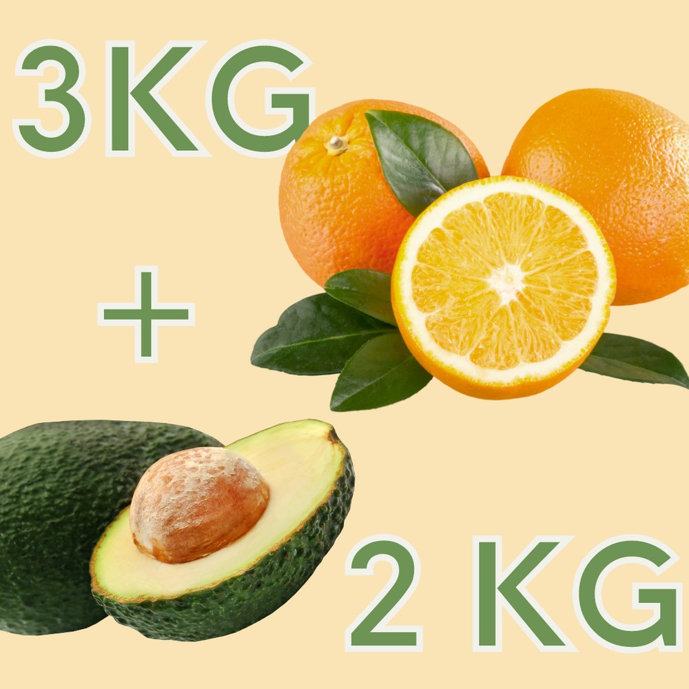 3kg naranjas + 2 kg aguacates